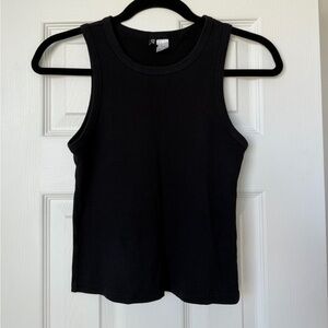 H&M Black Ribbed Tank Top - Women's Sleeveless Tee
